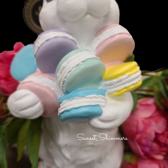 Tall 14.75" Easter Bunny Rabbit Macaron Cookies Figurine Statue Decor New - Picture 3 of 8